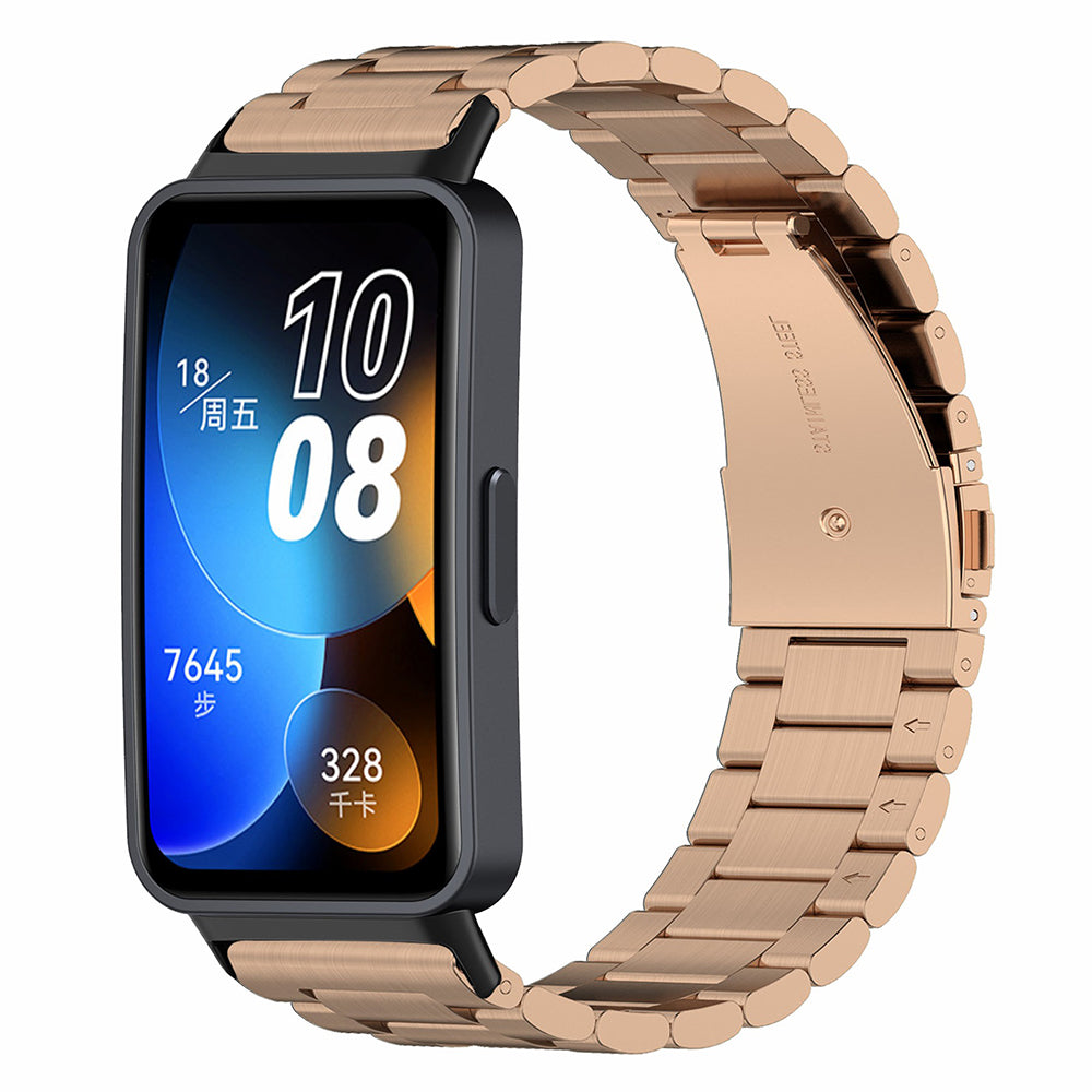 For Huawei Band 8 Smartwatch Strap Repair Part Watch Strap 3-Bead Stainless Steel Band Replacement For Huawei Band 8 Smartwatch Strap Repair Part Watch Strap 3-Bead Stainless Steel Band Replacement